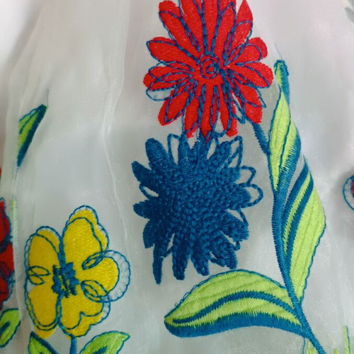 Miss Ebita white dress with embroidered flowers like new for 2 years old
