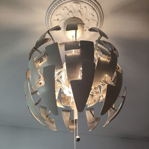 White living room ceiling light with adjustable brightness