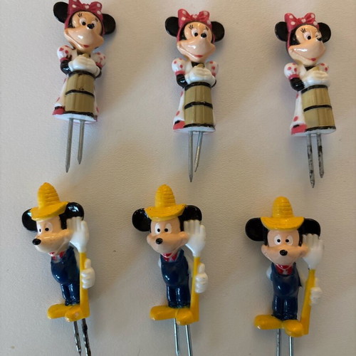 Vintage Disney decorative set of 6 with Mickey & Minnie used
