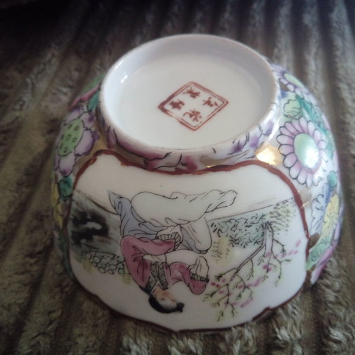 Vintage porcelain bowl used from the Far East