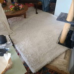 Shaggy rug very thick white like new 2x1.6 meters