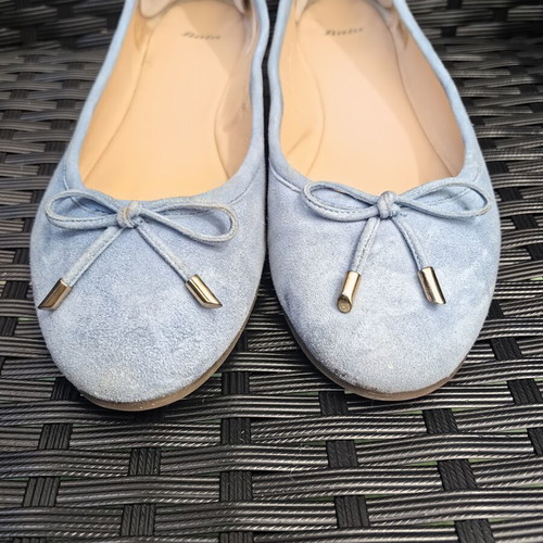 Bata ballerinas used, size 38, natural suede, blue