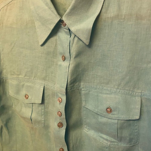 Bill Cost linen shirts in fuchsia and turquoise, like new, size L