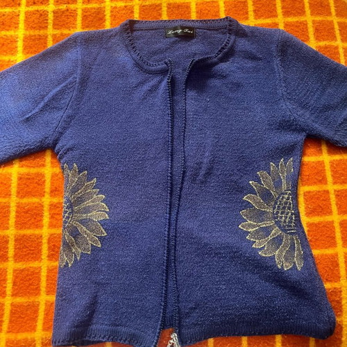 Zaketa with zipper like new, blue jean color, size M