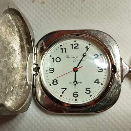 Antique Bandarias 1965-1975 quartz pocket watch silver color like new