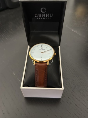 Obaku Ρολόι 41mm Χρονογράφος με Καφέ Δερμάτινο Λουράκι Καινούργιο