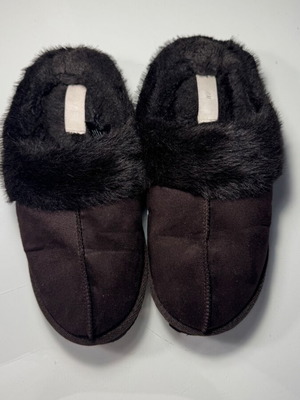H&M slippers brown with fur like new, women's size 39