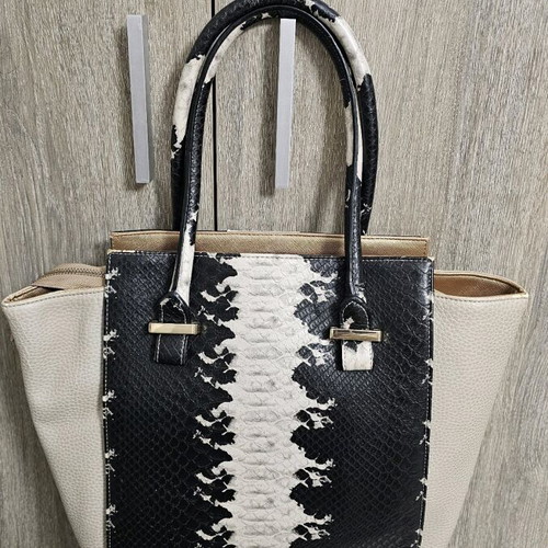 Pauls Boutique shoulder bag used with snake pattern black and grey 30x35