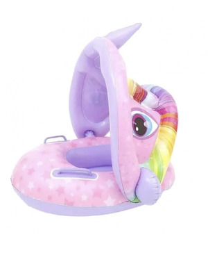 Swimtrainer with Pink Unicorn Seat and Sunshade 70cm new