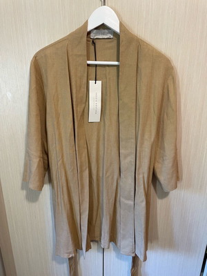 Linen outerwear Vassia Kostara new, brown, size M/L