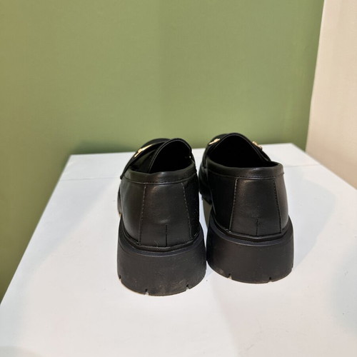 Women's black loafers with gold buckle and chunky sole size 39 like new