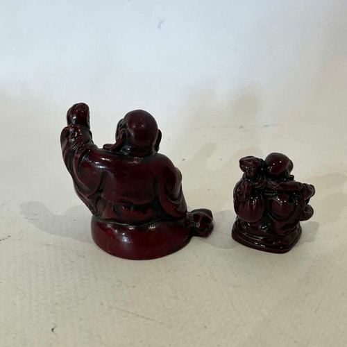 Set of 2 mini Buddha resin collectible figurines