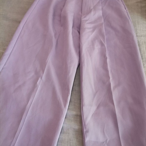 Lilac pants like new, airy high-waisted