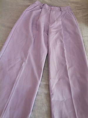 Lilac pants like new, airy high-waisted
