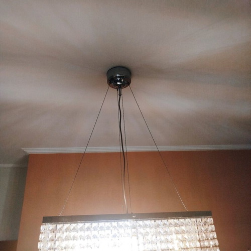 Crystal bar ceiling light like new with adjustable height