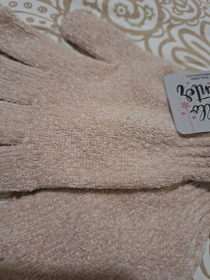 Beige chenille gloves new