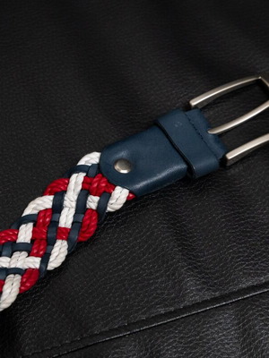 Braided faux leather multicolored belt, size 100 cm