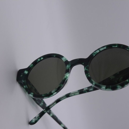 Robert La Roche S72 Round Sunglasses, Green Emerald Tortoise