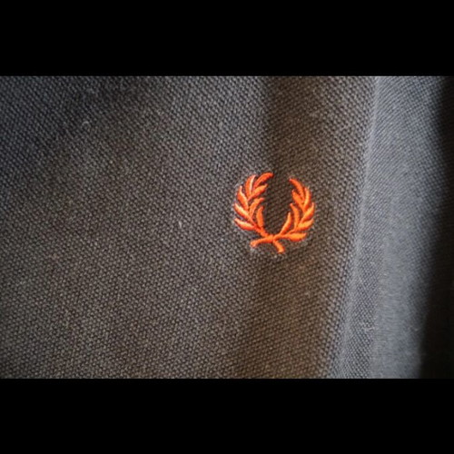 Fred Perry cotton piqué long-sleeve polo shirt used, black, size M