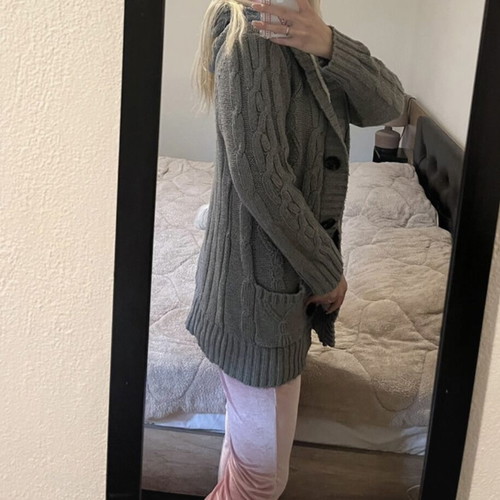 Long cardigan with inner fur like new