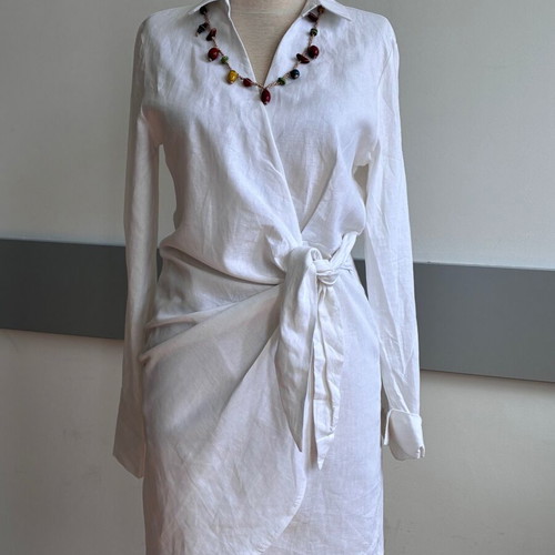 Most Wanted Amsterdam white linen dress, size M