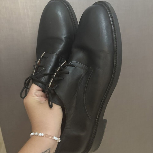 Olympos men's leather derby shoes size 44 black like new