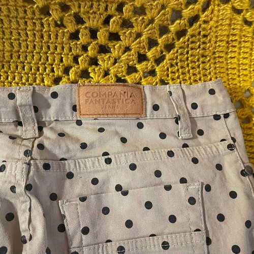 Compania Fantastica polka dot straight-leg jeans like new