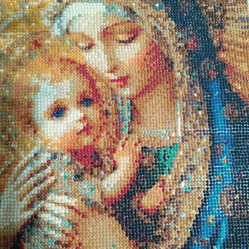 Diamond painting icon with ready frame, new