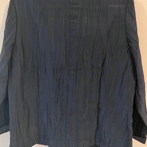 Laura Lardini blazer jacket, navy blue, crinkled texture