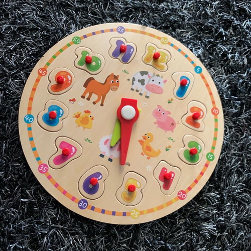 Wooden puzzle clock used