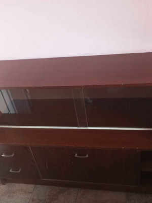 Buffet used with glass compartments and drawers