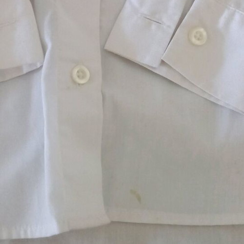 White shirt used with slight discolorations, size XS