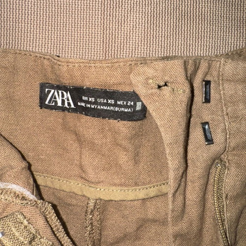 Khaki linen bermuda Zara like new, size XS