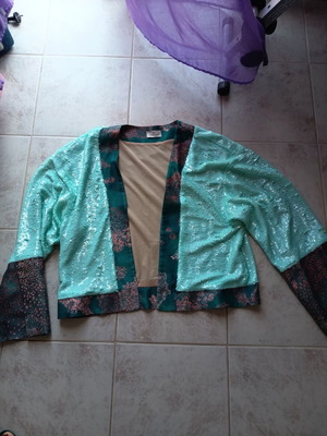 Nidodileda aqua παλτό oversized με παγιέτες σαν καινούργιο, one size, τιρκουάζ
