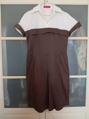 Giovanni dress in white and brown, like new, size L