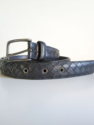 Bottega Veneta Intrecciato ζώνη 95 εκ. μαύρη μεταχειρισμένη