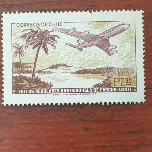 Chilean stamp 1971 used, mint with gum