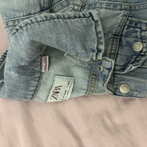 Τζιν ντένιμ μπουφάν Zara μεταχειρισμένο για 3-4 ετών, μπλε, 104 εκ