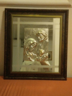 Ασημένια εικόνα με καθρέπτη μεταχειρισμένη