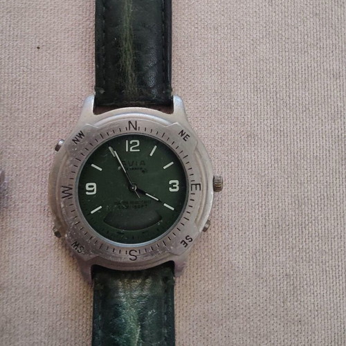 Men's Watches Adidas and Avia Trekker used, leather straps, battery needed