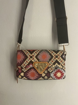 Dolce crossbody bag with ethnic pattern new, multicolor