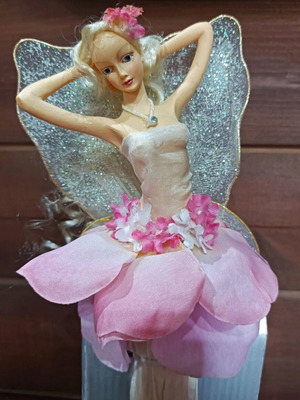 Porcelain fairy doll new on stand