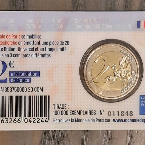 Commemorative 2 Euro Coin French Mint 2020 new