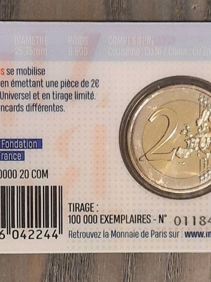 Commemorative 2 Euro Coin French Mint 2020 new