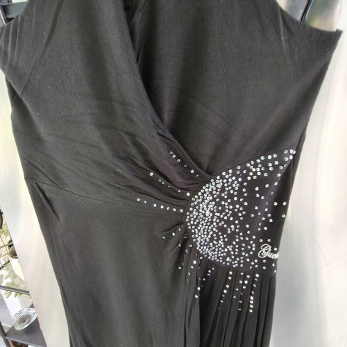 Guess halter dress like new, black with silver rhinestones, size M