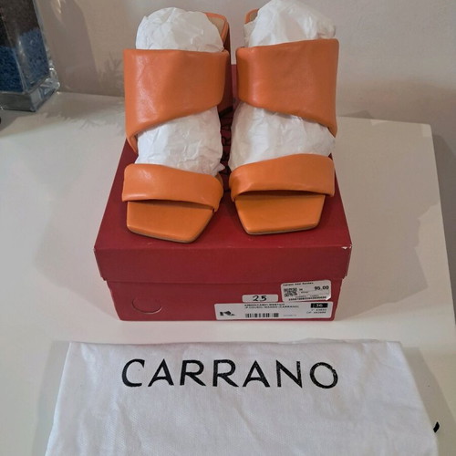 Carrano orange heeled sandals like new, size 36, 10 cm heel