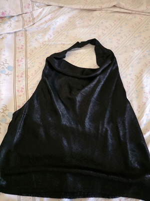 Asos black top large new with back buttons and zipper