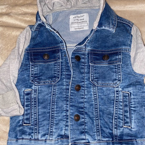 Primark kids denim jacket like new, grey and blue, 104 cm