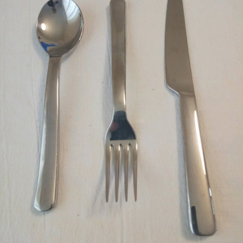 Inox cutlery set new, 6 forks, 6 spoons, 6 knives