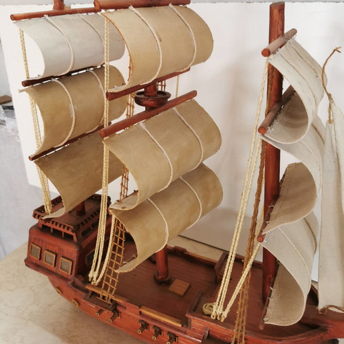 Wooden handmade ship used, large size